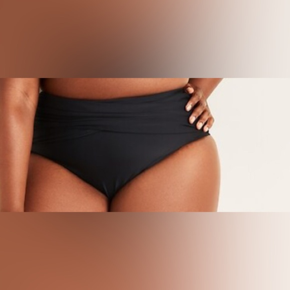 High-Waisted Secret-Slim Wrap-Front Plus-Size Swim Bottoms